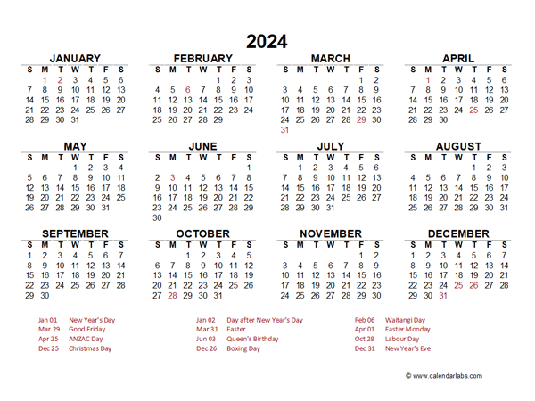 Calendar For Year 2024 New Zealand cynde christal