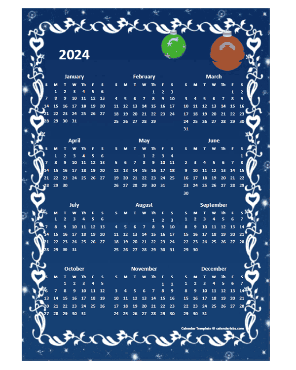 2024 Yearly Calendar Design Template