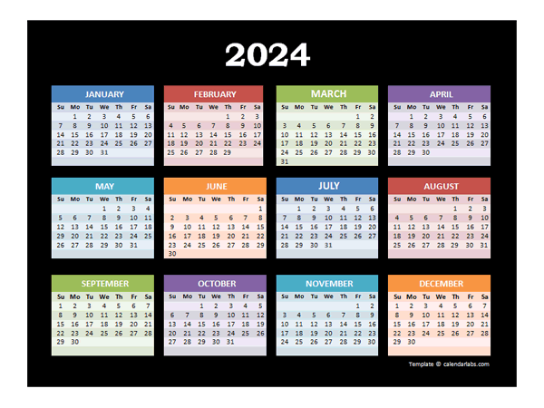 2024 Yearly Calendar For Powerpoint - Free Printable Templates