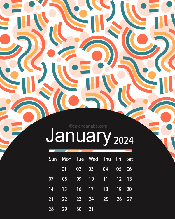Cute Festive Season 2024 Pattern Calendar