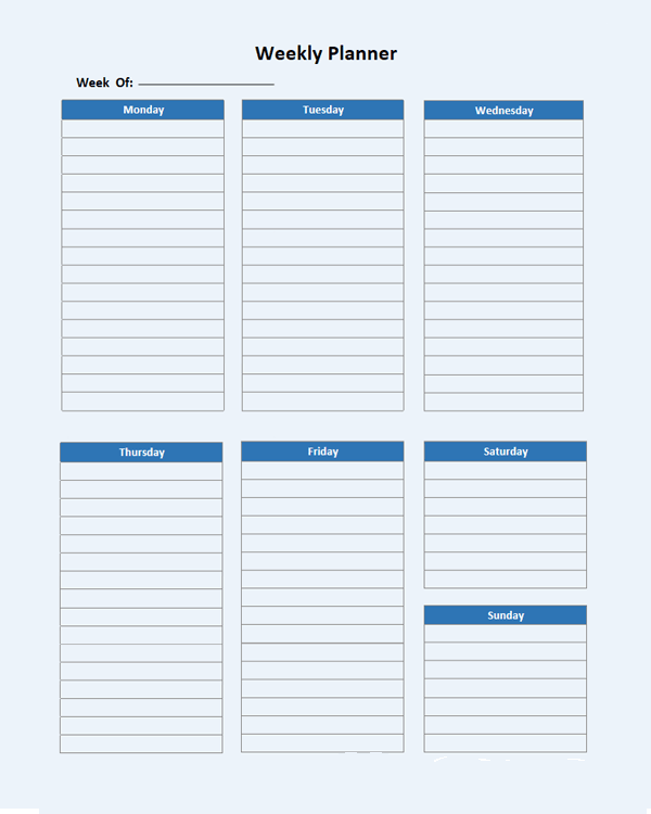 Onenote Weekly Planner Template