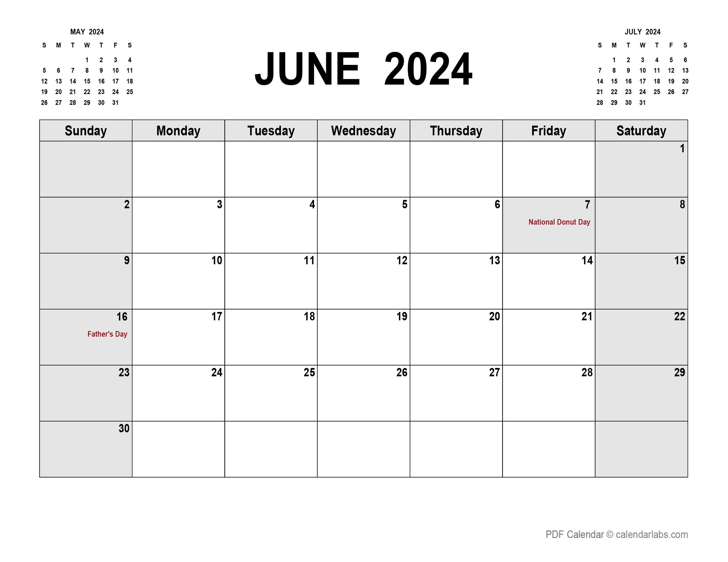 June 2024 Calendar | CalendarLabs