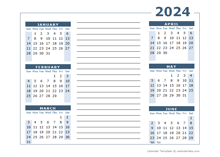 2024 Blank Two Page Calendar Template For 2024