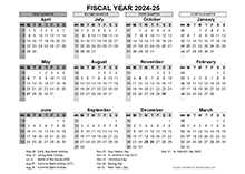 2024-25 Fiscal Year Calendar UK Template