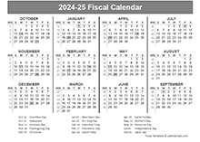 2024-2025 Fiscal Year Quarters Template