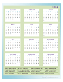 2024 Annual Calendar Design Template