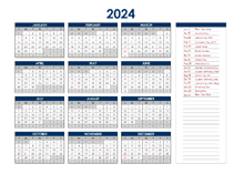 2024 Australia Annual Calendar with Holidays
