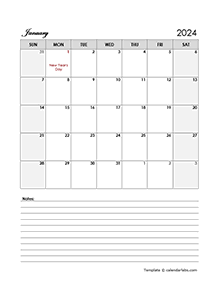 2024 Australia Calendar Template Large Boxes