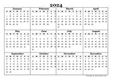 2024 Blank Yearly Calendar Template