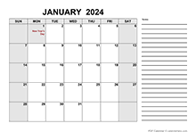 2024 Calendar with Canada Holidays PDF