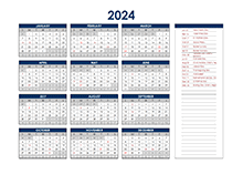 2024 Canada Annual Calendar with Holidays