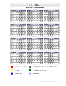 School Calendar 2024-2025 & Academic Calendar Templates