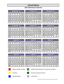 School Calendar 2024-2025 & Academic Calendar Templates