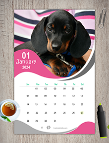 2024 Dog Breed Monthly Wall Calendar