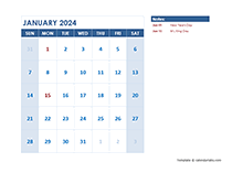 2024 Editable Monthly Word Calendar Template