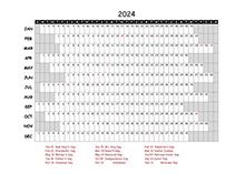 2024 Excel Yearly Calendar - Free Printable Templates