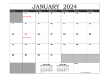 Free 2024 Excel Calendar With US Holidays