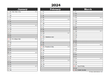 Editable 2024 Excel Three Month Calendar
