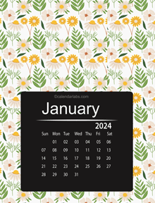 2024 Floral Printable Pattern Calendar