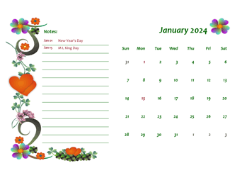 2024 Free Monthly Printable Calendar