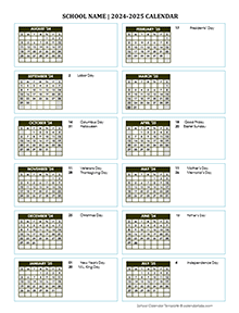 2024 Free School Yearly Calendar Jul