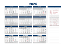 2024 Hong Kong Annual Calendar with Holidays