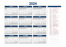 Printable 2024 Indian Calendar Templates with Holidays