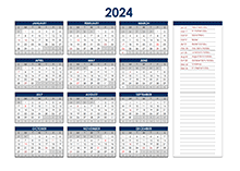 2024 Ireland Annual Calendar with Holidays