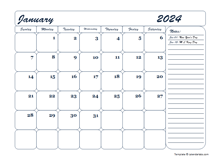 2024 Monthly Blank Calendar Template