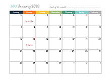 2024 calendar template design boxes