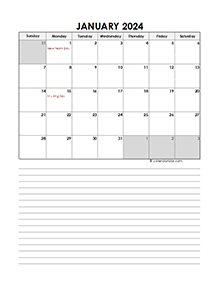 2024 Monthly Excel Template Calendar