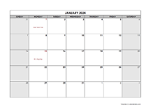 2024 Monthly Large Calendar Holidays