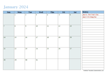 2024 Monthly OneNote Calendar
