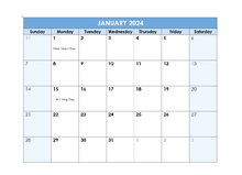 2024 Monthly PDF Calendar To Print