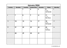 2024 Moon Phases Calendar With Days