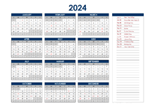 2024 New Zealand Annual Calendar with Holidays