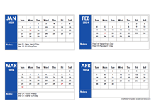 2024 OneNote Calendar With Holidays