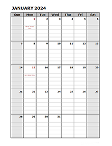 2024 Pages Calendar with Holidays