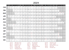 2024 PDF Calendar With Federal Holidays