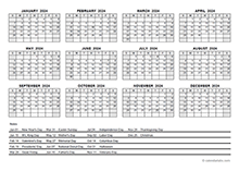 2024 pdf yearly calendar with holidays
