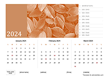 2024 Quarterly Photo Calendar Word Template