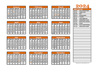 2024 Sikh Festivals Calendar Template