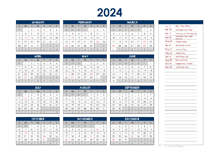2024 Singapore Annual Calendar with Holidays