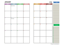 2024 Two Page Monthly Spreadsheet Calendar