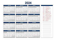 2024 UK Annual Calendar with Holidays