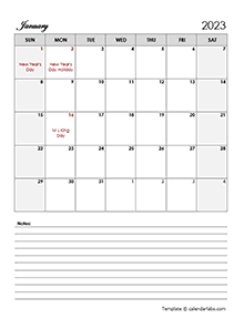 2024 Word Calendar Template With Notes