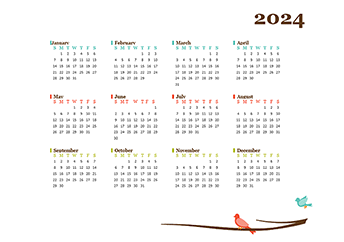 2024 Yearly Australia Calendar Design Template