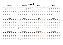 2024 Yearly Blank Calendar Template