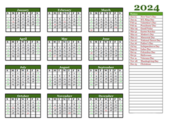 2024 Calendar Templates - Download Printable templates with holidays