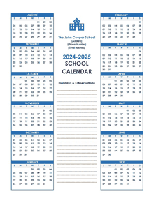 2024 Yearly Free Editable School Aug-Jul Calendar